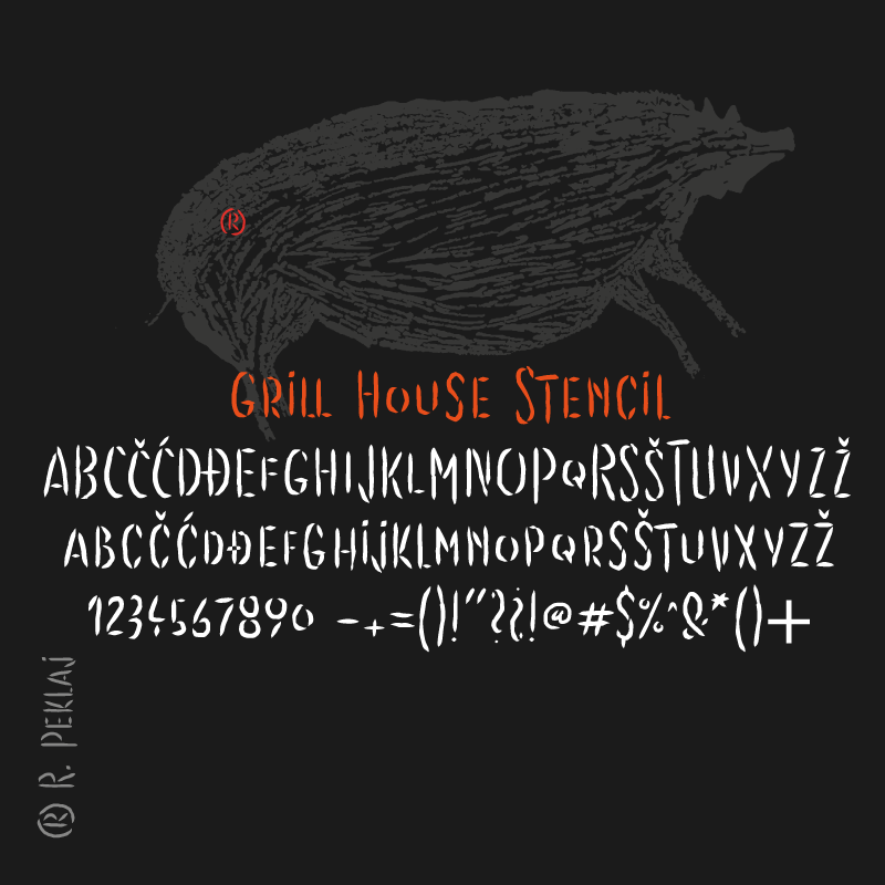 Črkovna vrsta Grill House Stencil